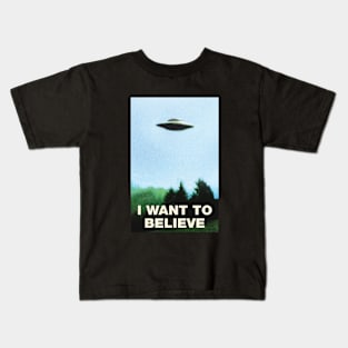 I Want To Believe #1 UFO Conspiracy Ancient Aliens Kids T-Shirt